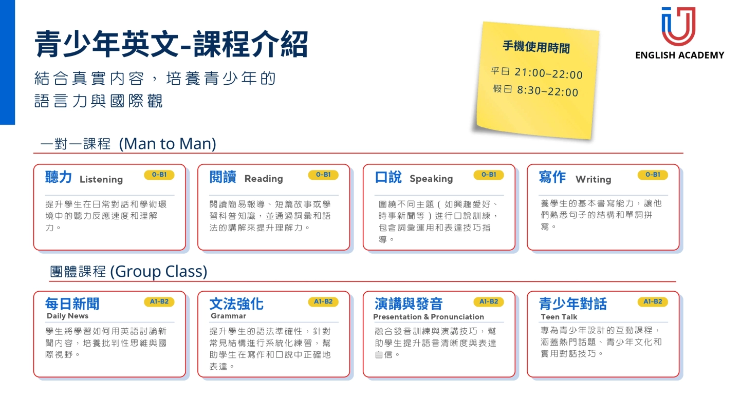 2026IU冬令營青少年英文課程