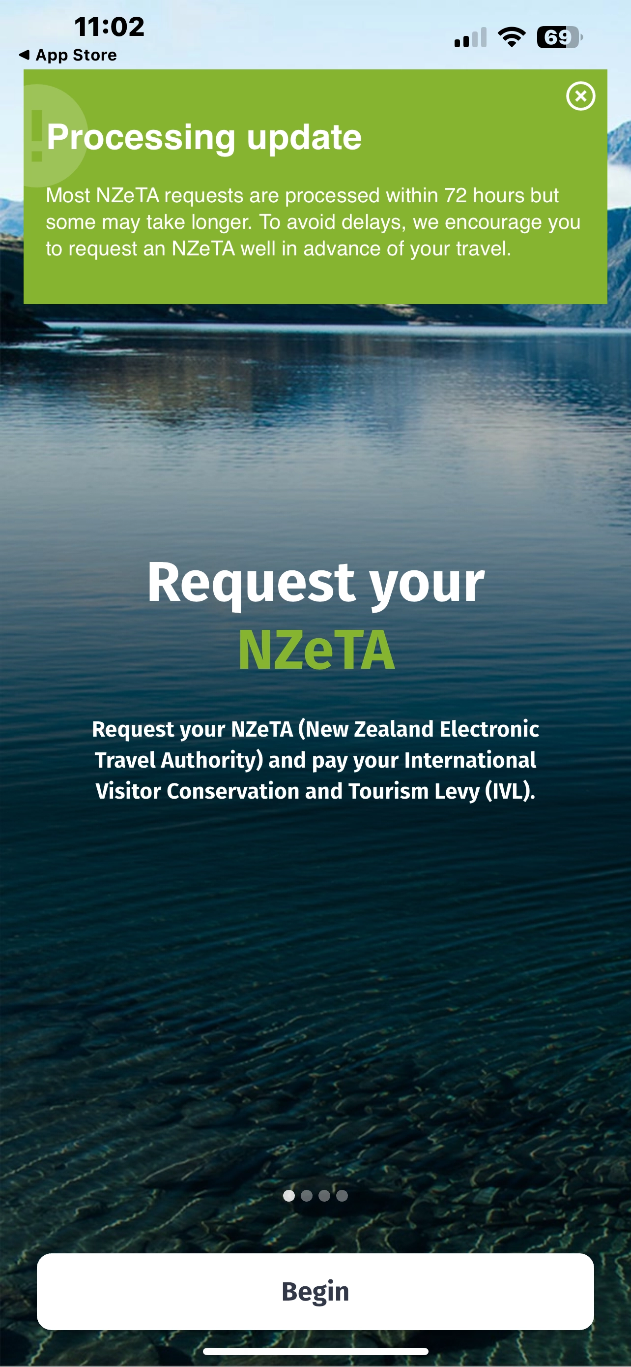 進入NZeTA的app開始申請流程