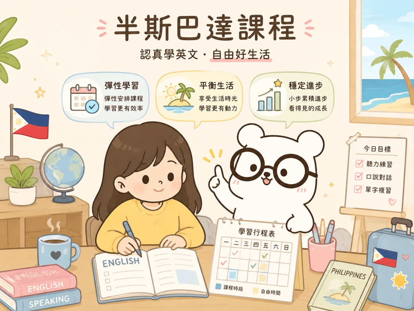 什麼是半斯巴達課程? 半斯巴達課程介於斯巴達與自由學風之間,保留一定的學習強度,但在外出、晚自習或自由時間安排上通常比斯巴達課程更有彈性。