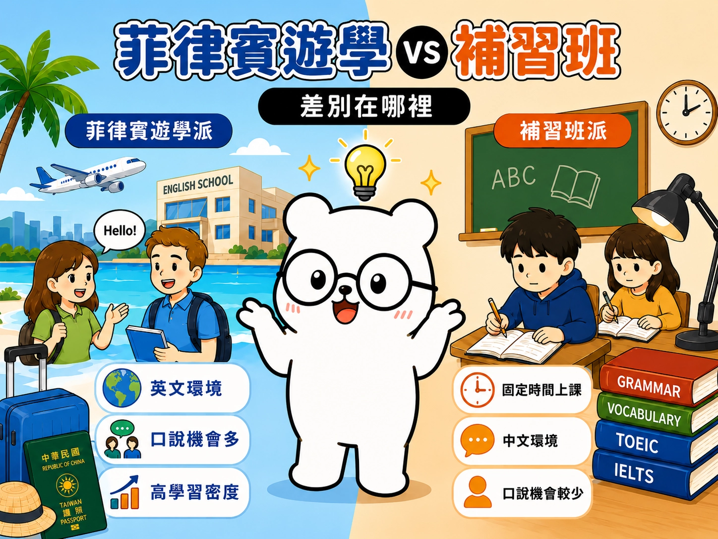 菲律賓遊學和補習班最大的差別是什麼