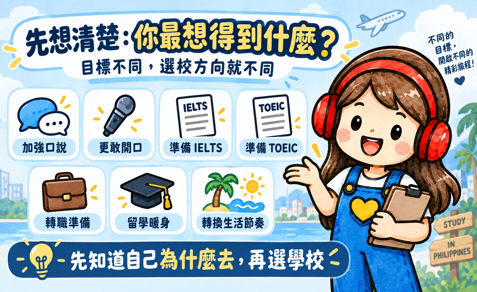 選擇語言學校時，先想清楚你做想要什麼